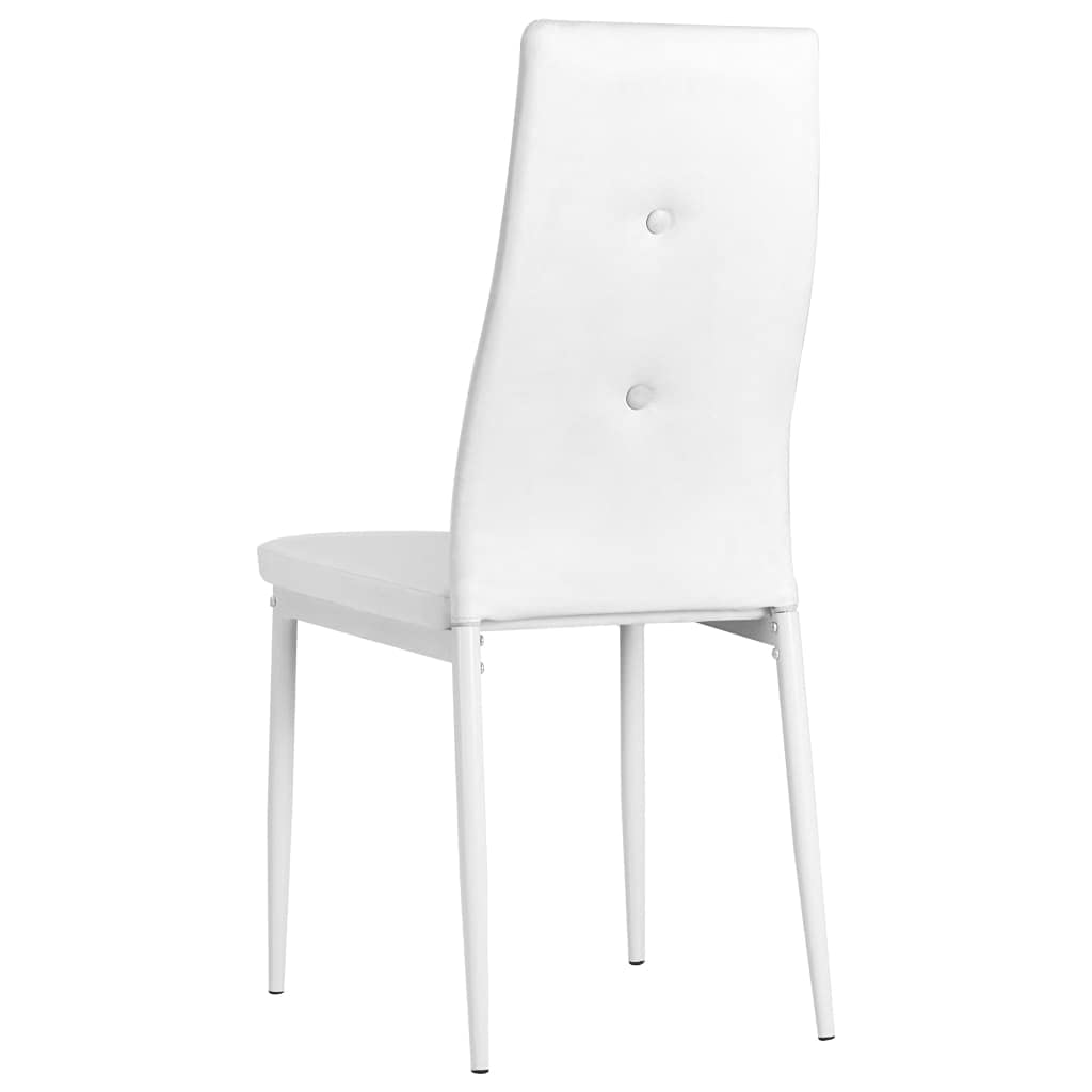 Sedie da pranzo 6 pz Ecopelle bianca