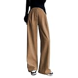 [Barifall] ワイドパンツ レディース ロングパンツ ゆったり ハイウエスト ガウチョパンツ ウエストゴム ズボン 無地 156-BR-M