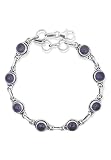 Armband 925 Silber Amethyst lila Stein Edelstein Armreif Silber Damen Sterling Silber Geschenk (NO.: MAB-012-01)