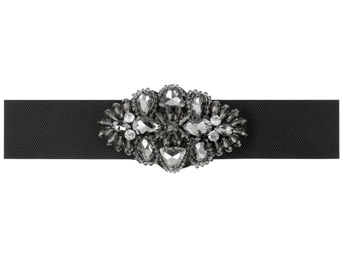 Women's Elastic Wide Waist Belt Large Rhinestone Stretch Corset Retro Elegant for Dress