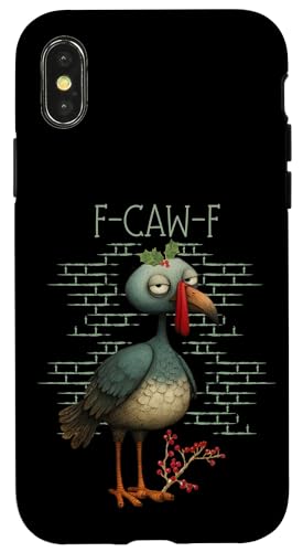 Funny Christmas Bird F-CAW-F zf[ jZbNX [AOtBbN X}zP[X iPhone X/XS p