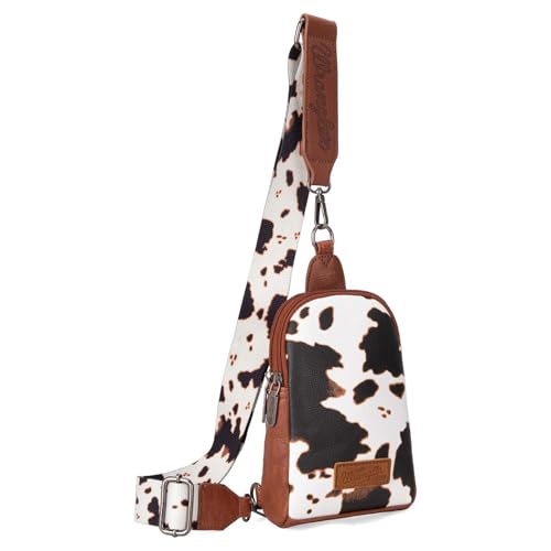 Sac à bandoulière Wrangler imprimé vache pour femme avec sangle étoile réglable