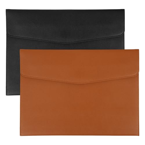 Portefeuille A4 cuir PU imperméable PATIKIL organisateur dossier classeur enveloppe à fermeture
