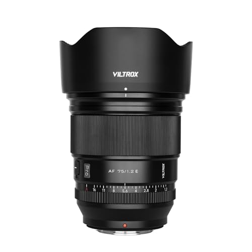 VILTROX 75mm f/1.2 F1.2 PRO E Lens APS-C Auto Focus Ultra Wide Angle Prime Lens Compatible with Sony E-Mount Mirrorless Cameras a7R a7RIII a7IV a7RV A1 ZV-E1 a6000 a6400 a6600 ZV-E10 FX30
