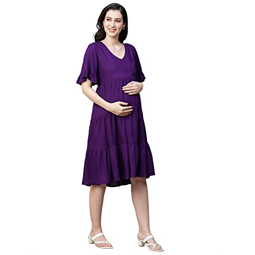 Image of MomToBe Women's Fit and Flare Knee Length Dress