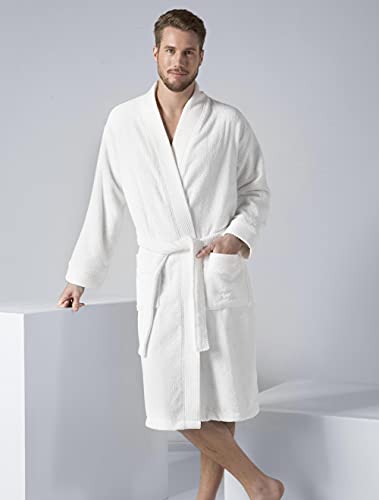 Organic Turkish Cotton Terry Hooded Kimono Bathrobe, Robe for Men3