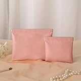 Mini Portable PU Storage Bag with Automatic Closure for Cables, Headphones, and Small Electronics – 7.1 x 5.5 x 0.8 Inches, 2-Pack, Durable PU Material, Travel-Friendly Organizer Pouch Pink