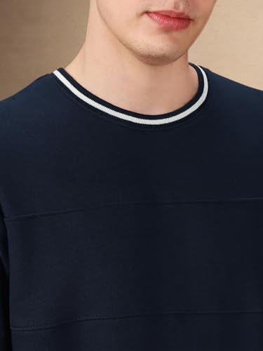 Image of Dennis Lingo Men Solid Polycotton Regular Fit Full Sleeves Pullover Sweatshirts