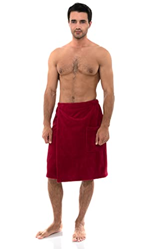 TowelSelections Men's Wrap Adjustable Cotton Fleece Shower Bath Gym Cover Up 5
