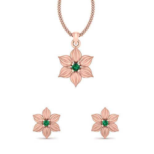 Boucles d'oreilles pendantes fleur en argent 925 finitions or rose