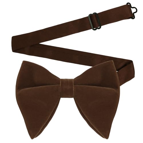 Image of Alizeal Velvet Pre-tied Adjustable Bow Tie for Men Oversize Formal Solid Tuxedo Bowtie