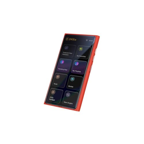 24six SOLO4 128GB Kosher MP3 Player Jewish Music and Torah (Red)