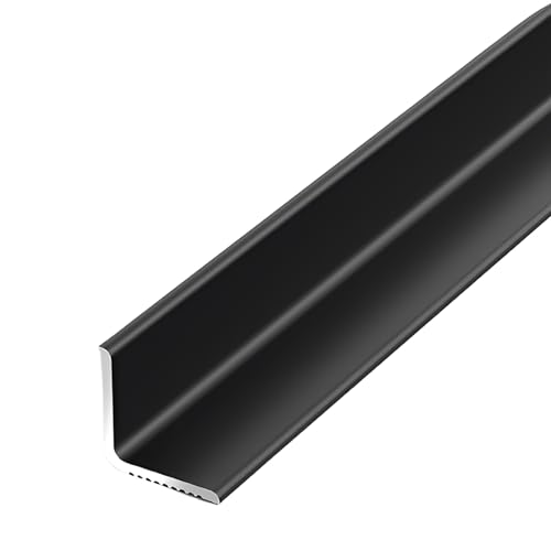 Raouoae Tira Angular Autoadhesiva De Aluminio 90cm - 3 Piezas, Perfil Para Transición Techo/pared, Riel Decorativo Fácil Instalación, Acabado Moderno(Black,20x20mm)