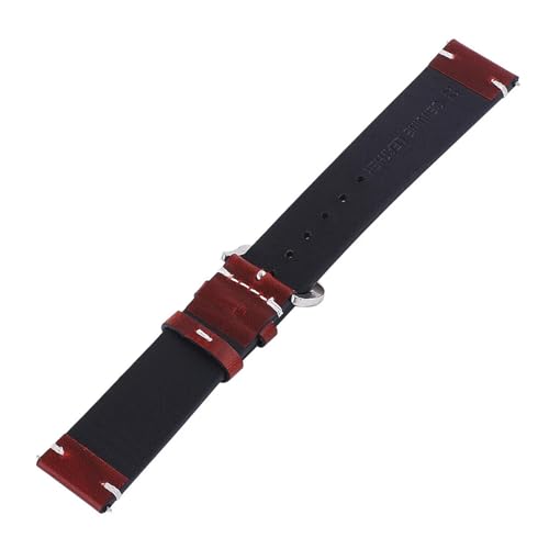 Correa de reloj de cuero genuino 22mm hecha a mano encerada 4