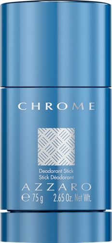 Azzaro - Déodorant Stick pour Hommes, Azzaro Chrome Eau de Toilette, Protection Longue Durée, Notes Fraîches de Bergamote, Musc et Feuilles de Maté, Sans Alcool, 75...