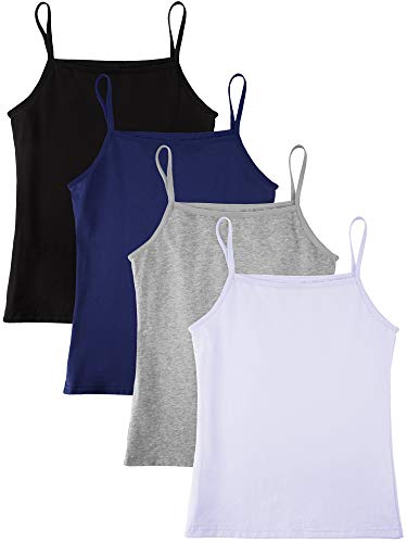 SATINIOR 4 Pieces Girls Dance Tank Top Sleeveless Spaghetti Strap Crop Tank Top for Dancewear