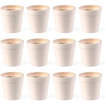 Fun Express Mini Flower Pots Ceramic Set of 12 - Unpainted White 3 Inch Plant Pots Ready to Paint | DIY Ceramic Painting Kit for Kids Craft Projects, Classrooms & Art Activities | Bisque Ceramics