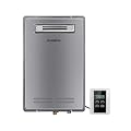 CAMPLUX Propane Tankless Water Heater Outdoor, 5.28 GPM, WA528 Whole House Gas Hot Water Heater 150,000 BTU, Gray