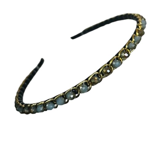 Image of Sleek Chain with Brownish Skyblue Plastic Fancy Party Wedding Hairband For Girls and Women |Embellished hairband |Hair accessories for women stylish