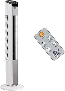 NETTA Tower Fan with Remote Control, 32 Inch Oscillating, 3 Speed Settings With 7 Hours Timer, Bladeless Floor Fan for Bedroom Living Rooms Kitchen Home Office - White
