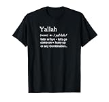 GlobalBuzz Yallah Arabic Lebanese Word Definition Funny T-Shirt - Kids Unisex Black Short Sleeve T-Shirt - Small