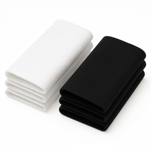 Aida Kit 18 Count 12x18 Inch 6 Pcs Cross Stitch Fabric Kit Includes 18 Count 3 Black Cloth and 3 Cloth White Cotton 18 Ct Aida Cross Stitch Fabric for Needlework and Embroidery