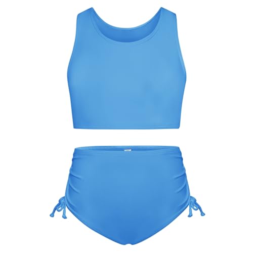 Image of GRACE KARIN Girls Bathing Suit Adjustable Taniki Swimsuit Tie Front 4 Piece Bikini Set with Kimono Cover Up 6-14