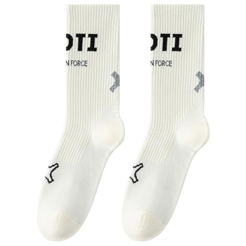 Star Tok Reflective Cycling Socks for Men, High Visibility Sport Socks, Night Safety for Outdoor Bike Riding Running, OneSize 6-10 (Cream)