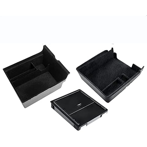 Kdely [3 Pack] Accessories for Tesla Model 3/Y 2021 2022 Centre Console Organiser Compartment Flocked Storage Box, Armrest Hidden Cubby Drawer for Cash, Glass, Coins, Phone, Keys Cover
