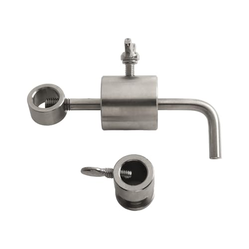 MonoSora Equilibrador de asador de barbacoa de acero inoxidable con barra en forma de L y limitador de varilla para asar uniformemente, 185 g de peso, se adapta a escudos de hasta 14 mm de diámetro
