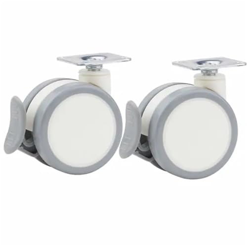 Roulettes médicales anti-trace PU 2,5 pouces pour remplacer les roues bloquées vis M10 x 20
