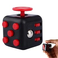 Fidget Cube, Anti Stess Würfel mit 6 Seiten Funktion,für Kinder und Erwachsene Stressaubbau bei Nervösität (Schwarz)