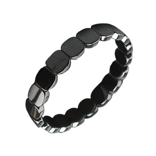 Genérico Hematita Piedra Natural Pulseras, Pulsera Hematita Hombre 19cm, Pulsera De Hematitas Cuadrada Para Hombres Y Mujeres, Mejora De La Claridad Mental Accesorio
