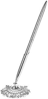 Napacoh Wedding Pen Set Reception Guest Pen Accessories with Base Stand Silver