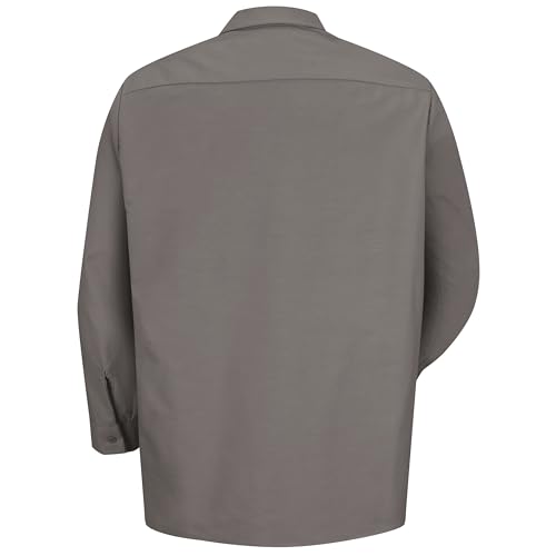 Image of Red Kap Men's Long Sleeve Industrial Work Shirt | Moisture Wicking Button Up, Wrinkle Resistance Fights Fading & Stains
