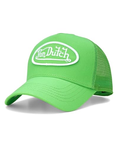 Image of Von Dutch Unisex Trucker Hat - Retro Classic Solid Color Mesh Back Snapback Baseball Cap for Men & Women.