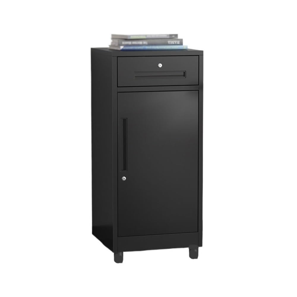 Aioneer Steel D Cabinet Office Multifunctional Storage Cabinet Under Desk Ing Cabinet Black Color Secure Storage Solution For Office Files And Documents-Black