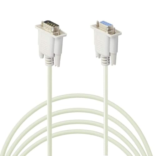 Image of Madhabi DB9 RS232 Serial Extension Cable 1.5M Male to Female | 9 Pin Data Transfer Cable for PC, Laptop, Modem, Router, Printer, POS, CNC & Industrial Devices - White