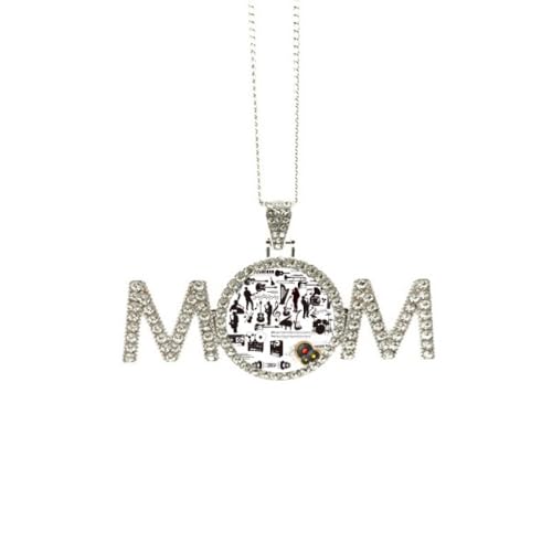 Collier avec pendentif fête des mères cadeau anniversaire maman grand-mère M