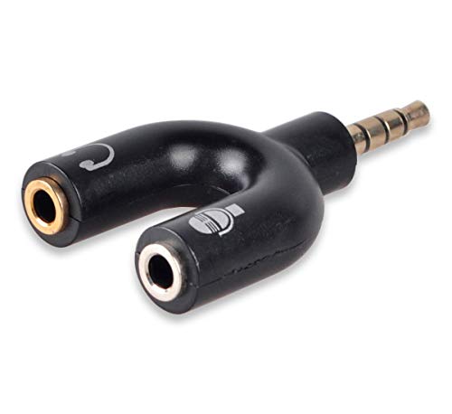 DCFun Headset Adapter Y Splitter, 3.5mm Jack Cable with Separate Mic and Audio Headphone Connector Mutual Convertors for Gaming Headset, Mobile Phone and Tablet