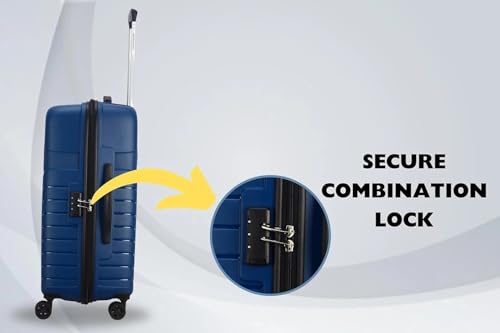 Image of American Tourister Kamiliant -8 Wheel, 3PC Set (Small + Medium + Large) Hard PP Suitcase for Travel /Trolley Bag for Travel /Travel Bag with TSA Lock & Smooth Sliding Double Wheel (Blue)