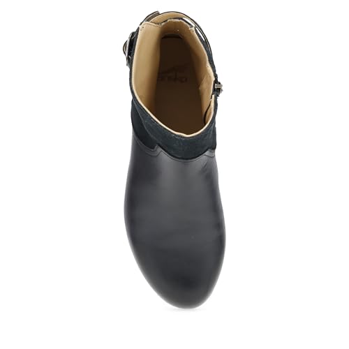 Image of Dansko Monique Women's Equestrian-Inspired Ankle Bootie -Leather & Suede Low-Heel Boot with Classic Hardware and All-Day Comfort & Support