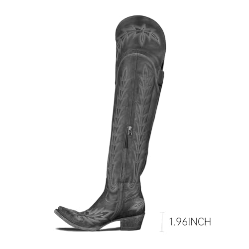 olomisa Over the Knee Cowboy Boots for Women Embroidery Cowgirl Boots Chunky Heel Side Zipper Boots Thigh High Western Boots2