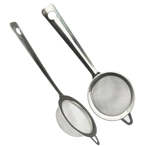 2-Piece Stainless Steel Tea Infuser Set with Fine Mesh - Reusable Loose Leaf Strainers for Mugs & Cups Dishwasher Safe