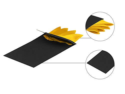 Allegra K Men's Pre-Folded Pocket Squares On Card Solid Triangles Suit Handkerchief One Size Yellow #TOP1
