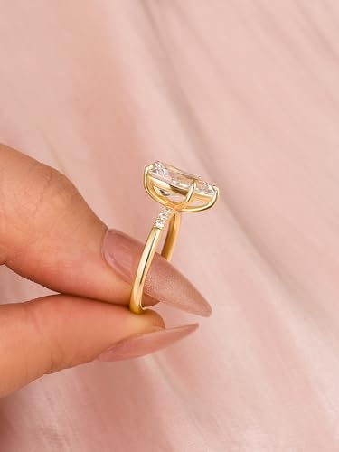 4.0 Carat Pear Cut Engagement Ring for Women, S925 Sterling Silver AAAAA Cubic Zirconia Simulated Diamond Ring4