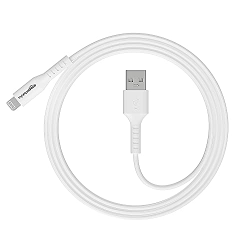 Image of amazon basics USB A to Lightning MFi Certified Charging Cable | Compatible with iPhone 13,12,11; 13,12,11 Pro; 13,12 11 Pro Max; 13,12 Mini (White,1.2M)