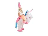 Diseño moderno Creaciones Llopis- Disfraz Adulto Hinchable Unicornio con Princesa, Multicolor (9462)
