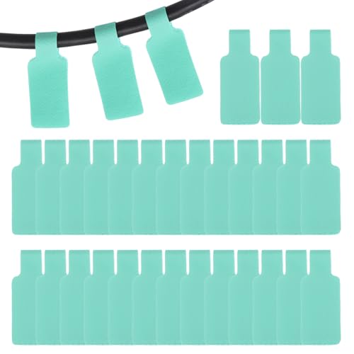 Image of PATIKIL 32Pcs Cable Labels Tags, 1.8" Write on Wire Tags Cord Labels Hook Loop Rectangle Cable Ties for Electronics Organize Wire Classify Identification Management, Blue