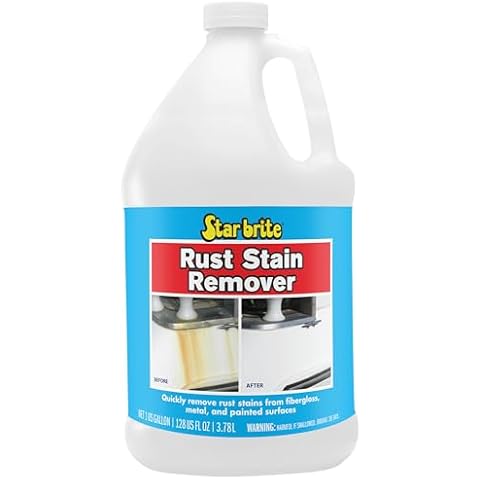 Star brite Rust Stain Remover - Easily Clean Corrosion Stains Off Fiberglass, Vinyl, Metal & Painted Surfaces, 128 oz - 1 Gallon Cover